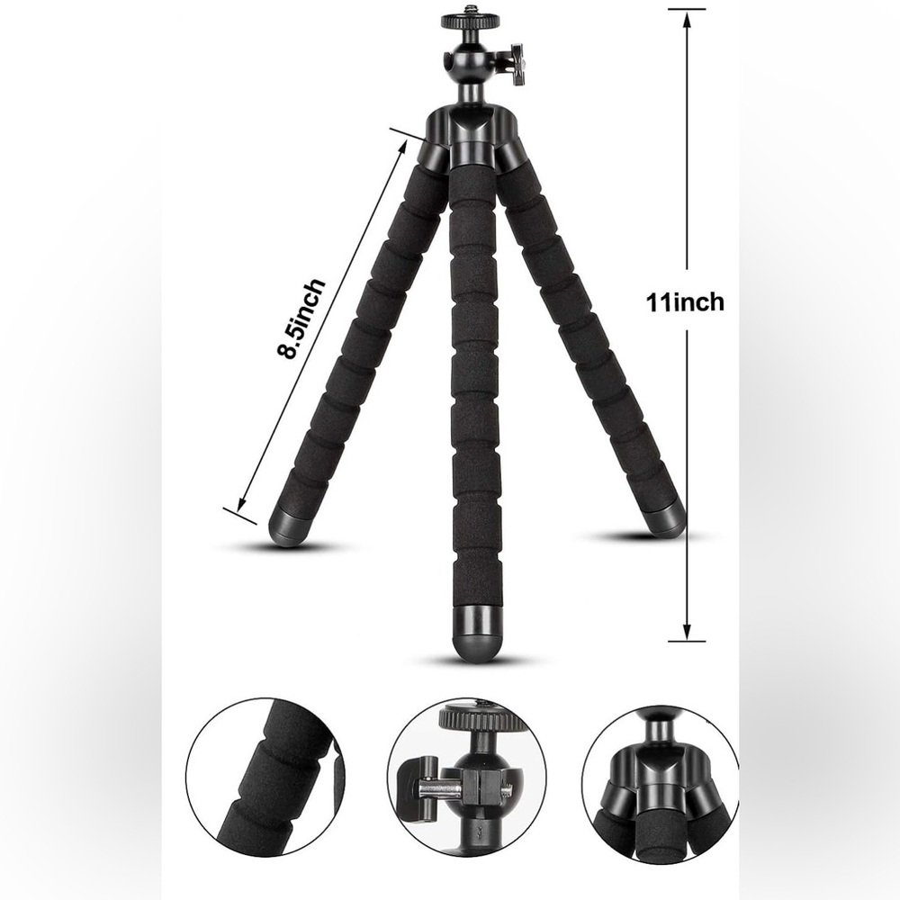 Flexible Black Tripod Stand for cameras or cell phone support